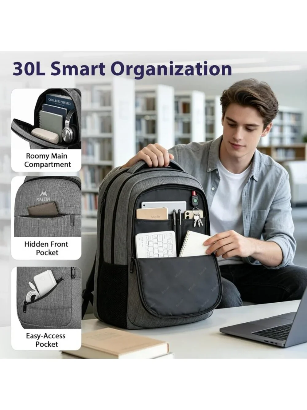 17-Inch TSA Approved Travel Laptop Backpack - Stylish Carry-On Work Bag